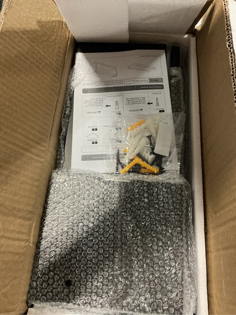 Condition photo showing Good Condition for 36 Inch Floating Shelves, 8 Inch Deep Floating Shelves for Wall, Hanging Shelf with Invisible Brackets, Deep Shelves for Bathroom, Bedroom, Living Room, Black, Set of 2 36"x8"-2pcs Black