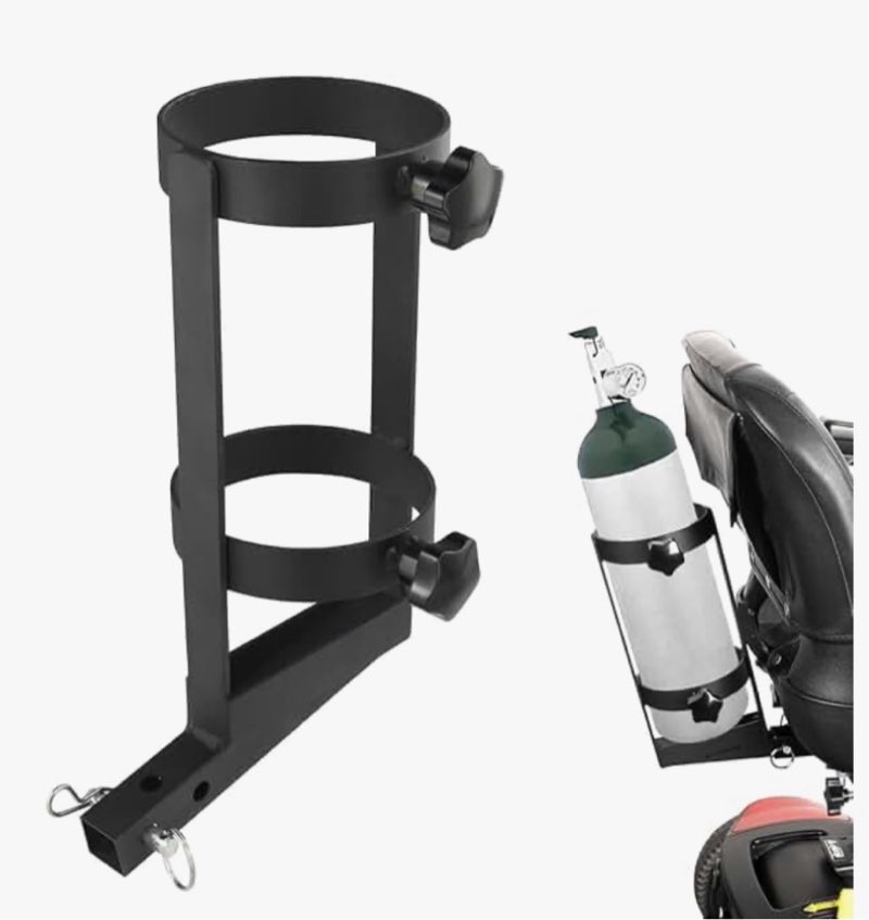 moofi 2-in-1 metal oxygen tank holder, universal d, e cylinder carrier, heavy-duty metal oxygen hold