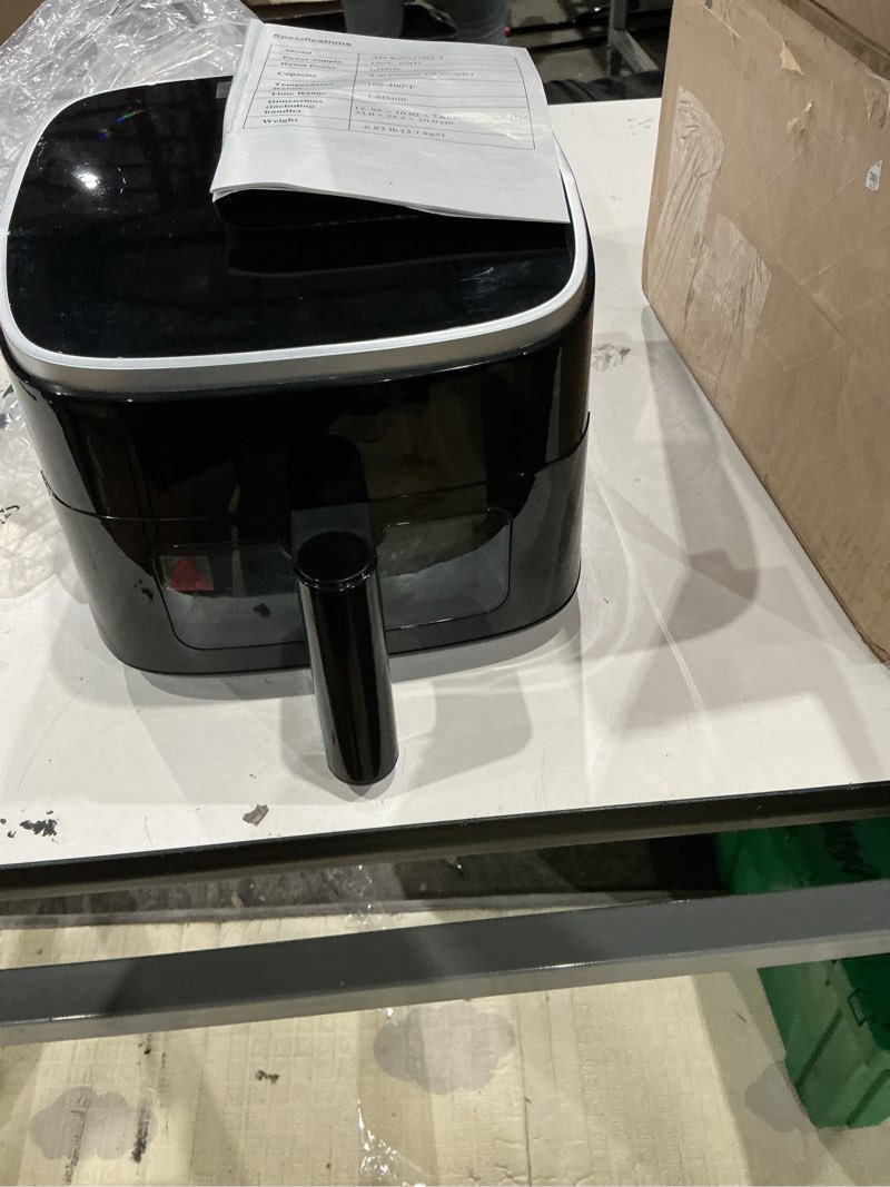 Condition photo showing Good Condition for newbulig air fryer?4qt small airfryer with easy view window and interior light, digital touchscreen with 8 presets for custom cooking, nonstick and dishwasher safe basket, grey grey 13.3"*10.2"*12.99"