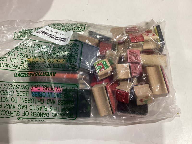 Condition photo showing As Is for Yexiya 48 Pieces Christmas Stamps Wooden Rubber Stamps with Ink Pad Colored Pencil Ink Pad Coloring Pencil Art Supplies Set for DIY Christmas Party Favor Gift(Lovely Style)