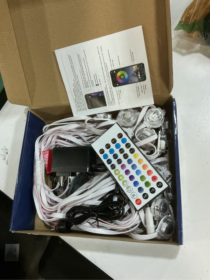 Condition photo showing Good Condition for permanent outdoor lights - 50ft smart outdoor eaves light with app/remote control,music synchronization, ip67 waterproof, led eaves lights for patio/eave/party decorations (50ft)