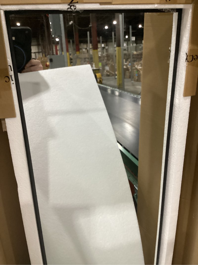 Condition photo showing Good Condition for NeuType 59"x 16" Full Length Mirror Aluminum Alloy Thin Frame Floor Mirror Wall Mirror Dressing Mirror Hanging or Leaning Against Wall, Bedroom Mirror Full Body Mirror Black with Stand Black 59"L x 16"W
