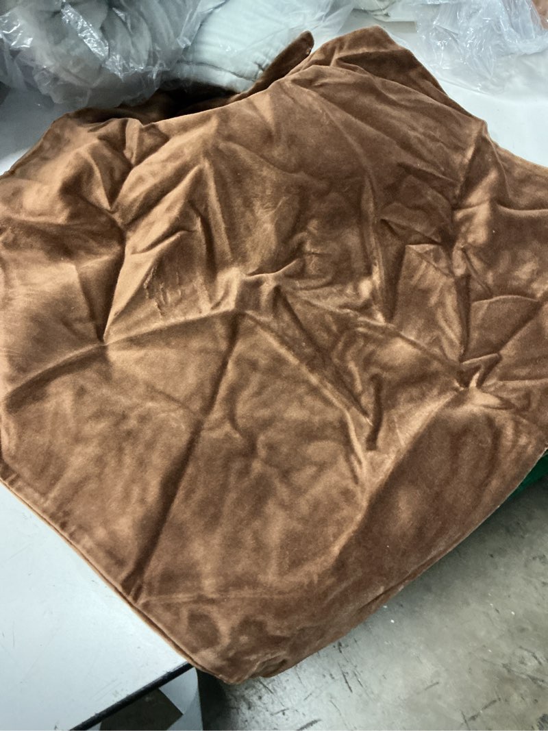 Condition photo showing Good Condition for classic cotton velvet pillow cover (set of 1), 20x20, chestnut