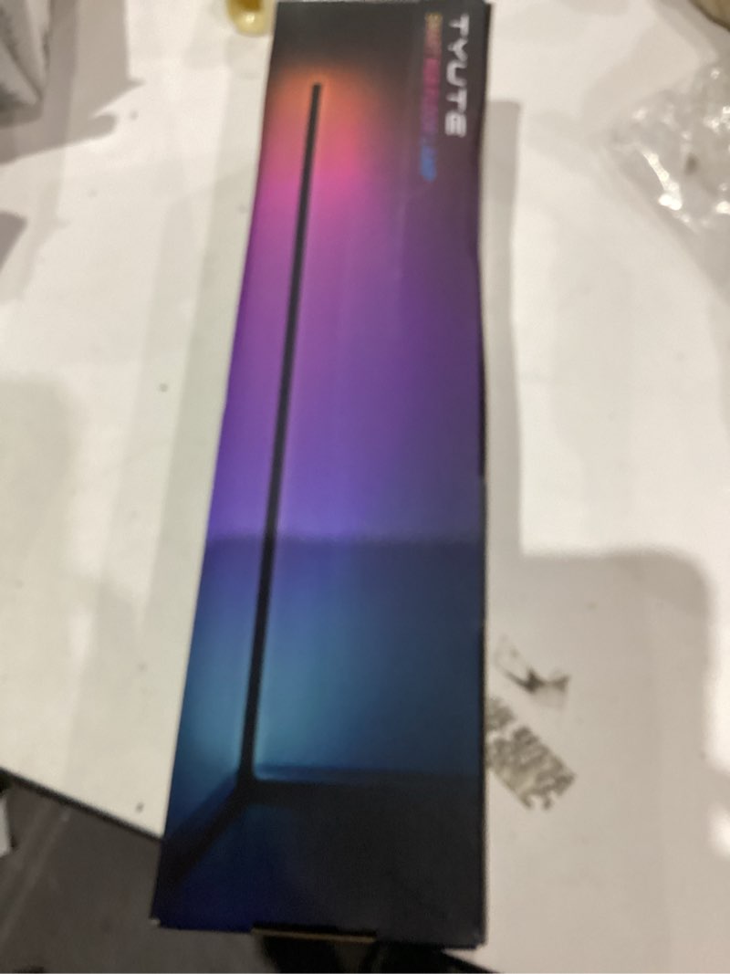 Condition photo showing As Is for Corner Floor Lamp, RGB LED Corner Lamp with Music Sync, Smart App and Remote Control Color Changing Ambience Light, LED Lamp with 16 Million Colors for Bedroom, Living Room Gaming Room Multicolor