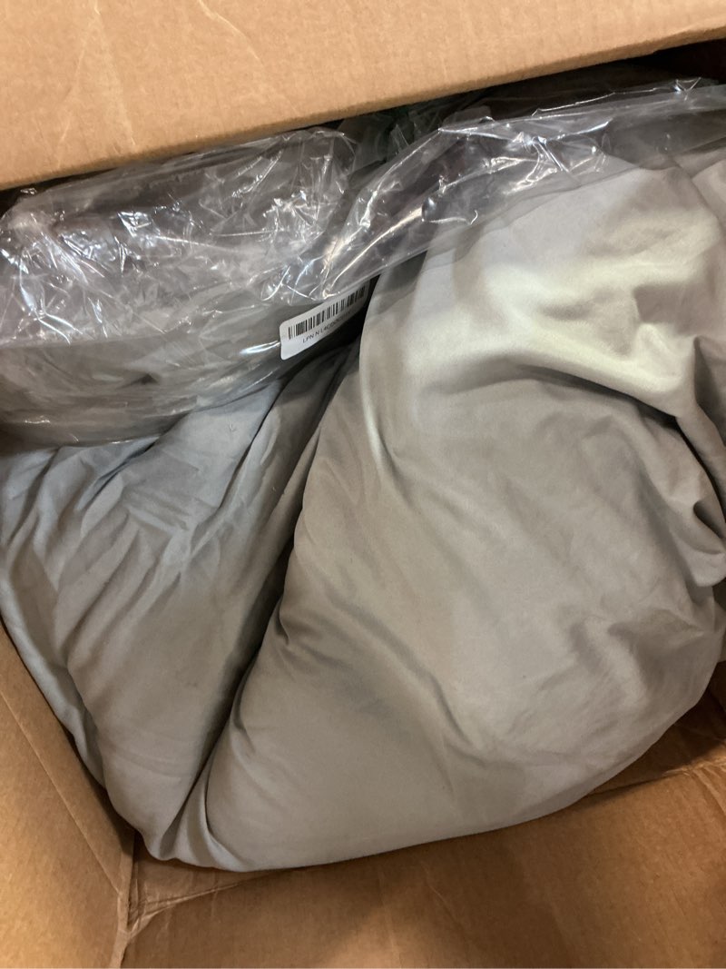 Condition photo showing As Is for TEXARTIST Premium 2100 Series King Comforter All Season Breathable Grey Comforter Soft 4D Spiral Fiber Quilted Down Alternative Duvet Insert with Corner Tabs Luxury Hotel Style (90"x102") King Comforter Grey Comforter