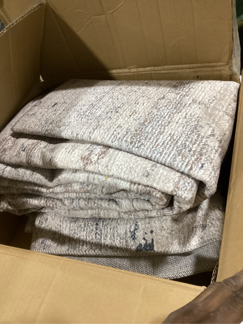 Condition photo showing Good Condition for HOMBYS 9x12 Modern Area Rug for Living Room Bedroom, Large Boho Floor Carpet with Non-Slip Backing for Indoor Office Dining Room, Abstract Home Deco Non-Shedding, Khaki, Machine Washable 9' x 12' (Rectangular) Khaki