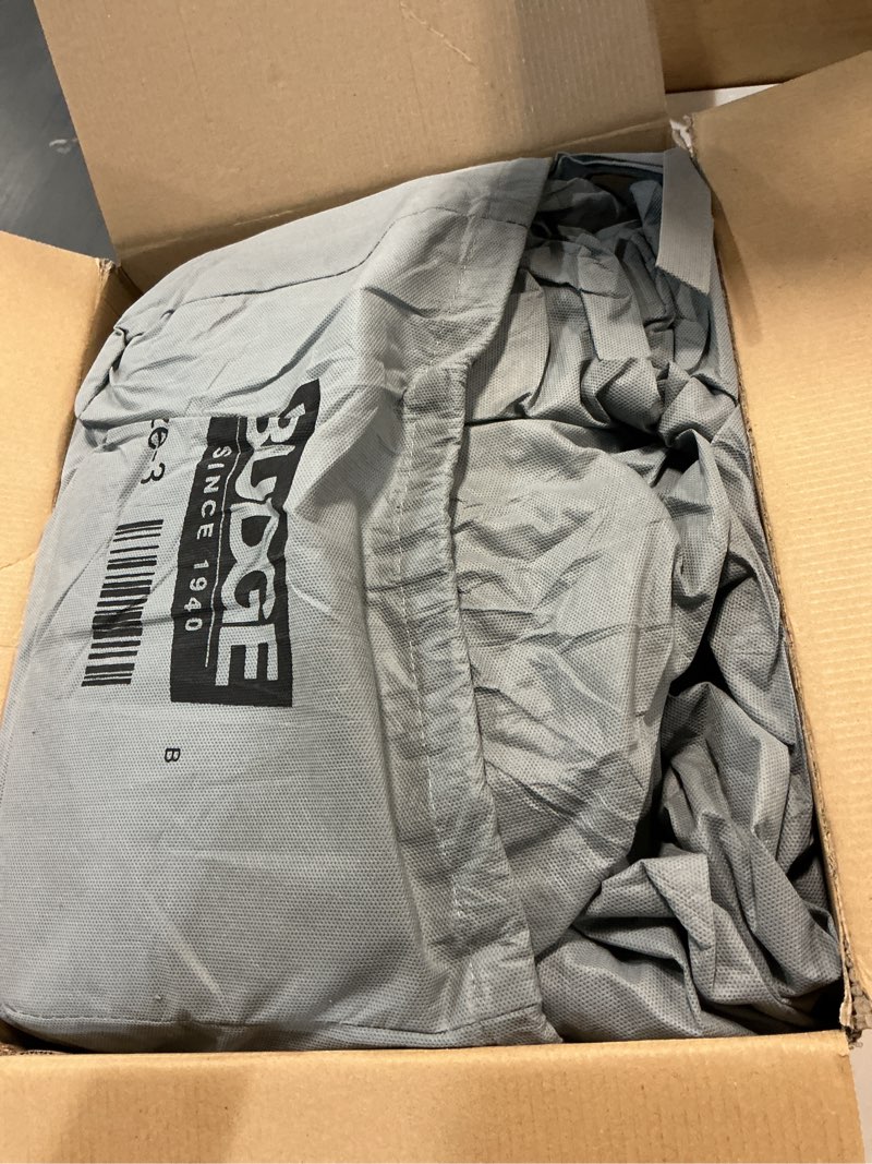 Condition photo showing As Is for Full Car Cover Universal 6 Layers Outdoor Thicked All Weather Cover, Sunshield, Waterproof, Snow Proof, UV Proof, Scratch Proof, Bird Droppings, 6 Reflective Strips, Fits Sedans up to 181" Silver Car Cover C1 - Fits Sedans up to 181" in Length