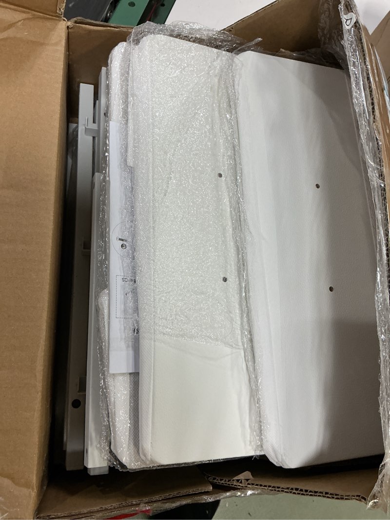 Condition photo showing Good Condition for Furnulem White Nightstand with 5 Storage Drawer, Tall Dresser for Bedroom with Led Light and Charging Station, Side Table Nightstand for Closet, Fabric Bins, Metal Frame, Wood Shelf(White) White 5 Drawer
