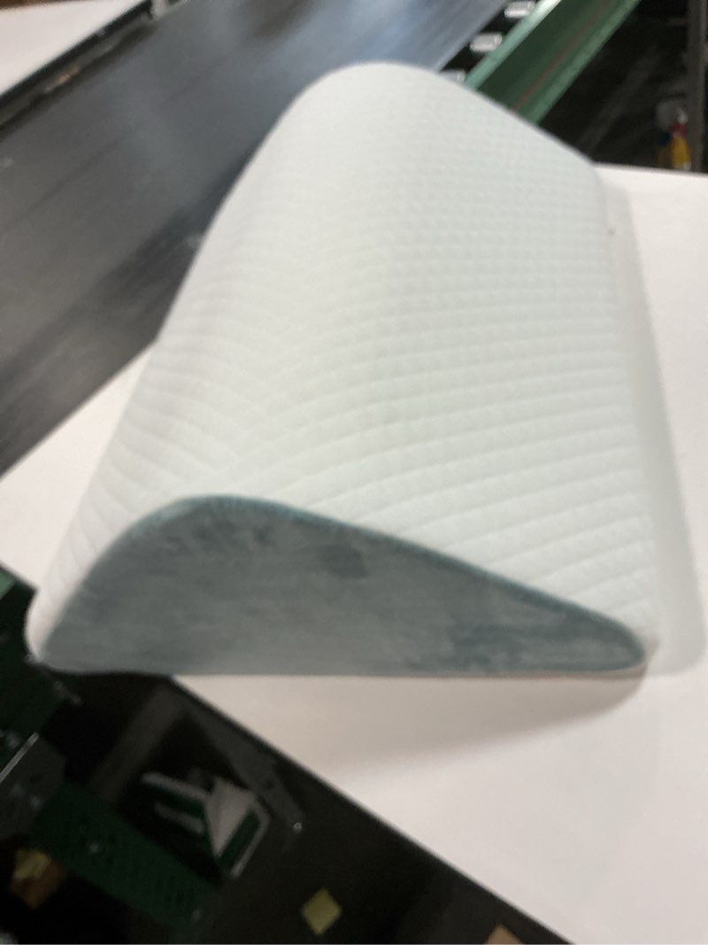 Condition photo showing As Is for Knee Wedge Pillow for Post-Surgery Recovery-Leg Elevation Support for Sleep Position, Alleviating Lower Back & Hip Pain Enhancing Circulation in Ankles Legs Triangle Pillow with Removable Cover White & Gray 21.6*17.8*6.9 Inch?for height over 5'3"?