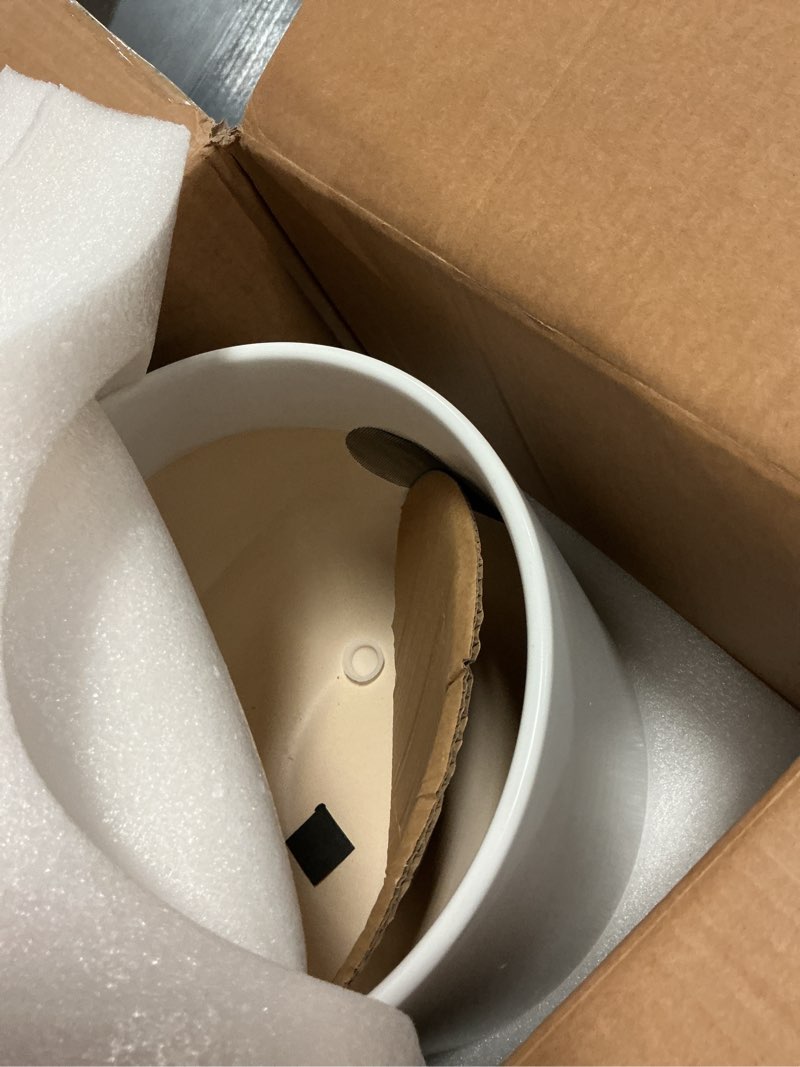 Condition photo showing New/Like New for le tauci 12 inch pots for plants, ceramic large planters for indoor plants, indoor plant pots for home garden patio office, planter pots with drainage hole and rubber plug, white white 12 inch