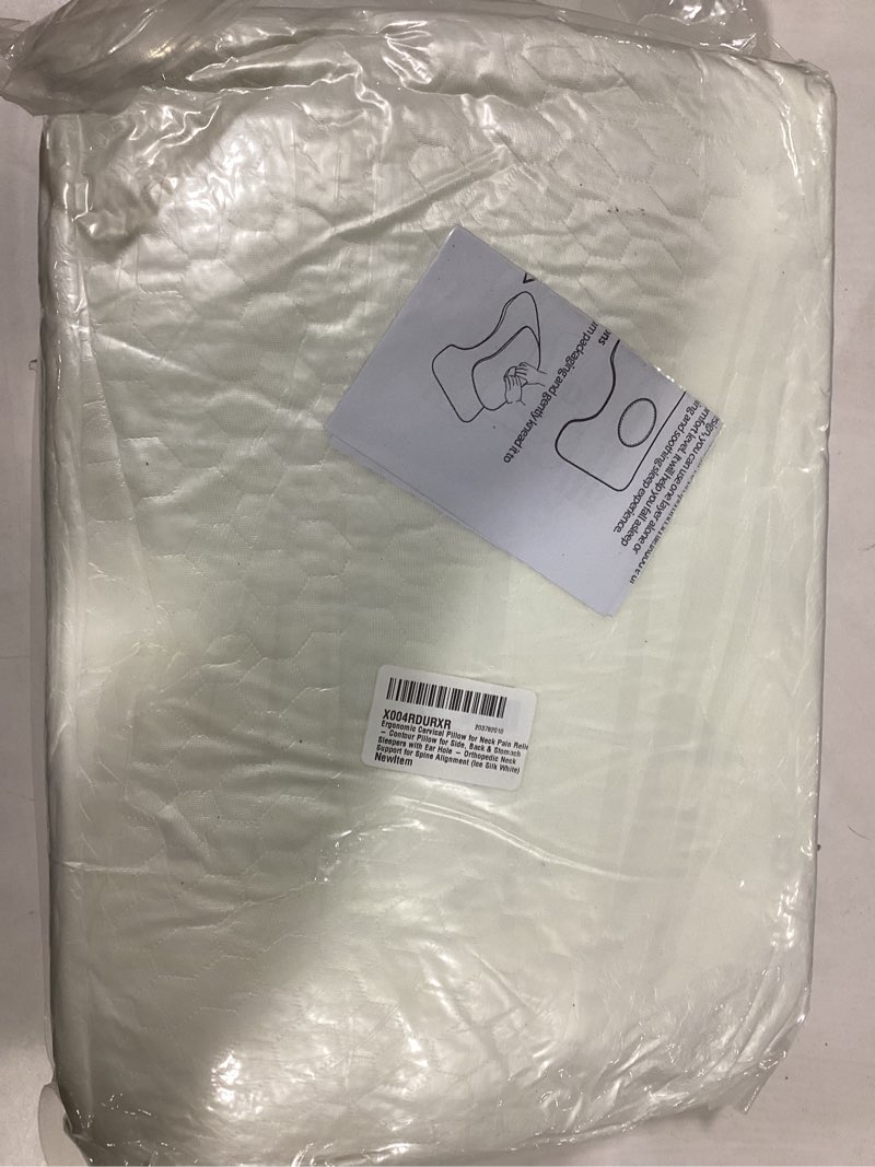 Condition photo showing Good Condition for Ear Piercing Pillow and Cervical Pillow for Neck Pain Relief, Contour Pillow for Side, Back & Stomach Sleepers with Ear Hole, Orthopedic Neck Support for Spine Alignment (Gray)