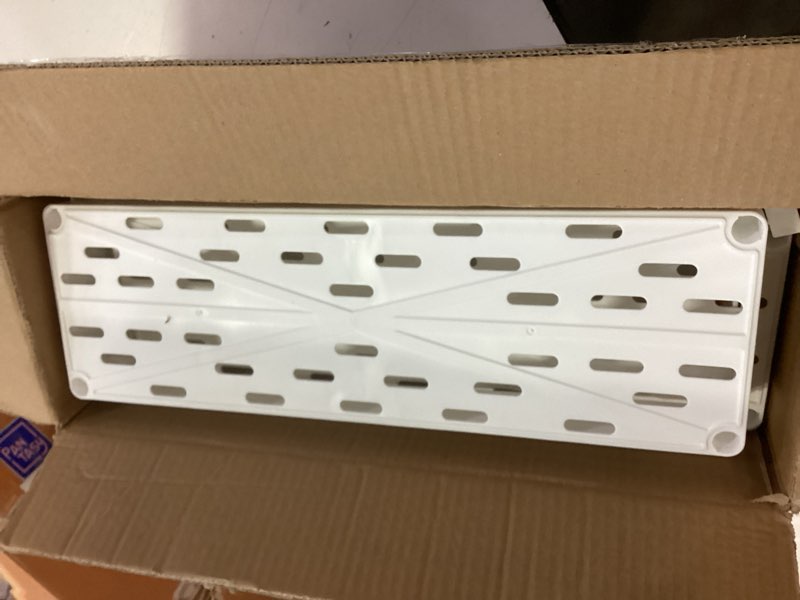 Condition photo showing Good Condition for SPACEKEEPER Slim Rolling Storage Cart, 3 Tier Bathroom Storage Organizer Laundry Room Utility Cart Mobile Shelving Unit, Multi-Purpose for Kitchen Office Bathroom Laundry Narrow Places, White