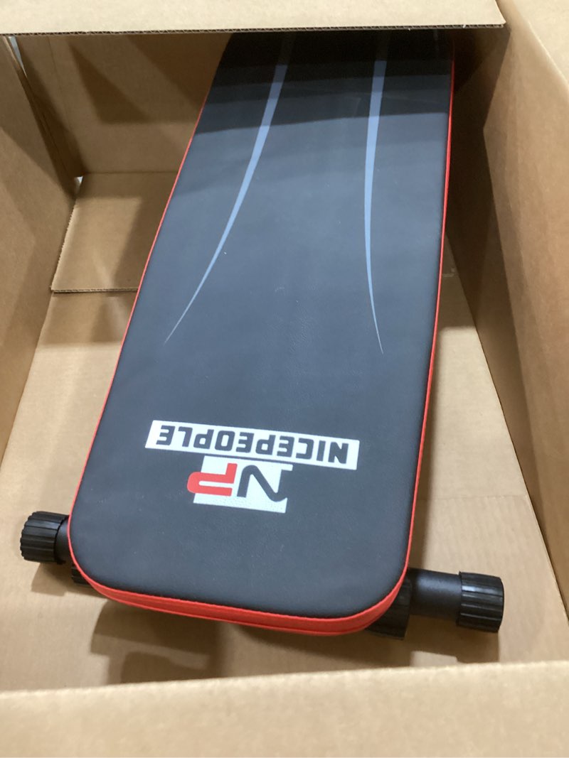 Condition photo showing As Is for nicepeople adjustable weight bench for home gym, 660lbs capacity workout bench with 8 backrests for chest shoulders arms, compact and foldable strength bench for small space apartment room