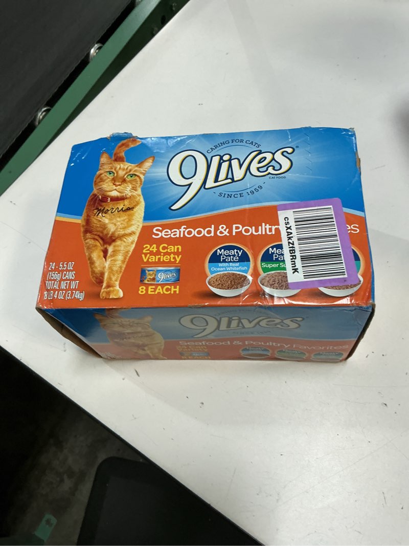 Condition photo showing New/Like New for ( BB/NOV/21/2026) 9Lives Seafood & Poultry Favorites Wet Cat Food Variety 5.5 Ounce (24 Pack) Seafood & Poultry Favorites 5.5 Ounce (Pack of 24)