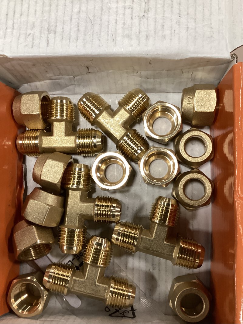 Condition photo showing Good Condition for gasher 5pcs brass compression tube pipe fitting connector, tee?1/2" x 1/2" x 1/2" tube od connector tee 1/2" od,5pack