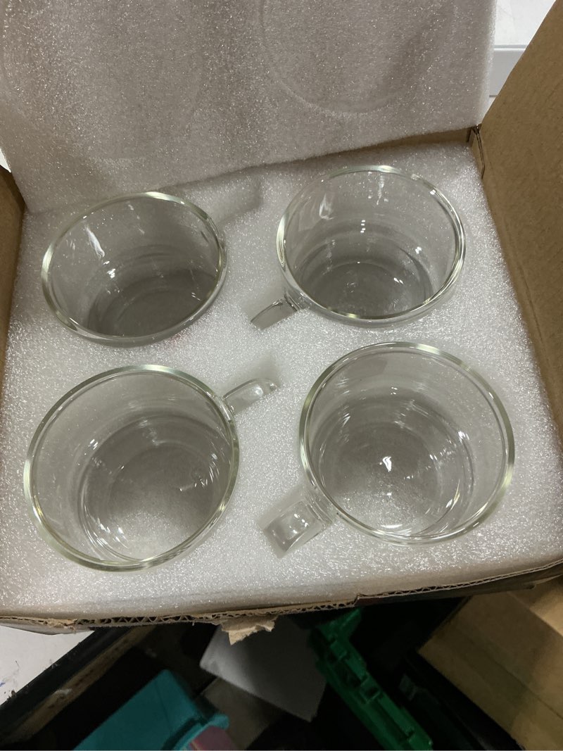 Condition photo showing Good Condition for glastal 4 oz stackable glass cups espresso cups double walled espresso glasses set of 4, 120ml coffee tea glasses expresso shots cup set for tea, milk, gifts for women man - german quality 4oz*4 type1-4oz*4