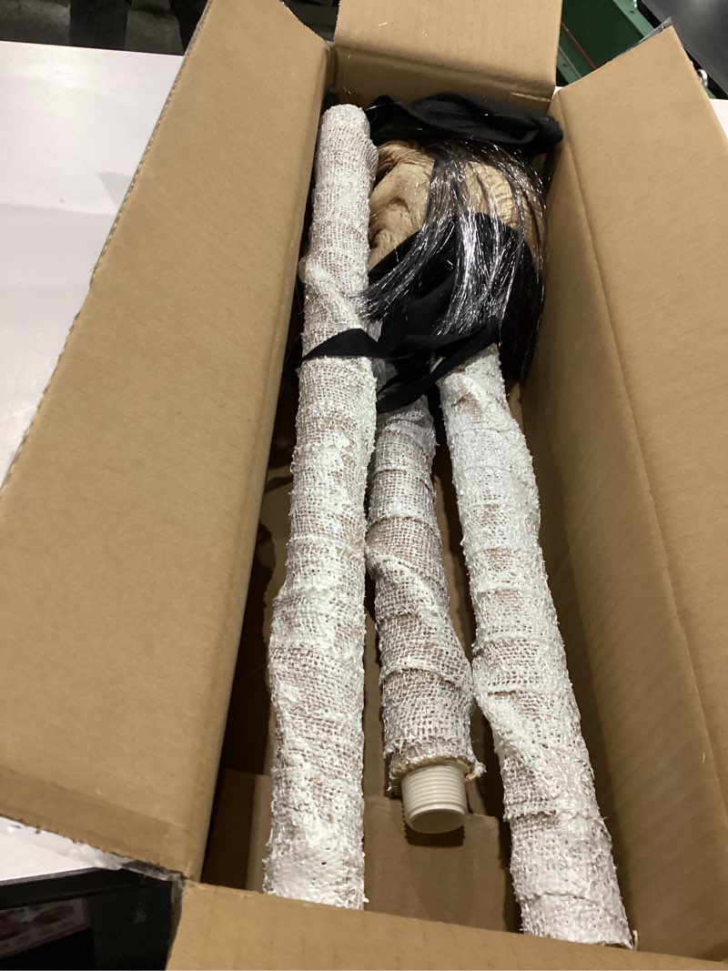 Condition photo showing Good Condition for Halloween Wizard Cane, Lighted Witch Stake with Sound Scary Evil Horror Face Zombie Magic Walking Cane Prop Stick Accessory for Halloween Party Dress Up, Pretend Play Costume Green