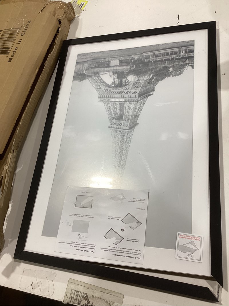 Condition photo showing As Is for upsimples 13x19 Picture Frame, Display Pictures 11x17 with Mat or 13 x 19 Without, Wall Hanging Poster Frames, Black, 1 Pack Black 13x19