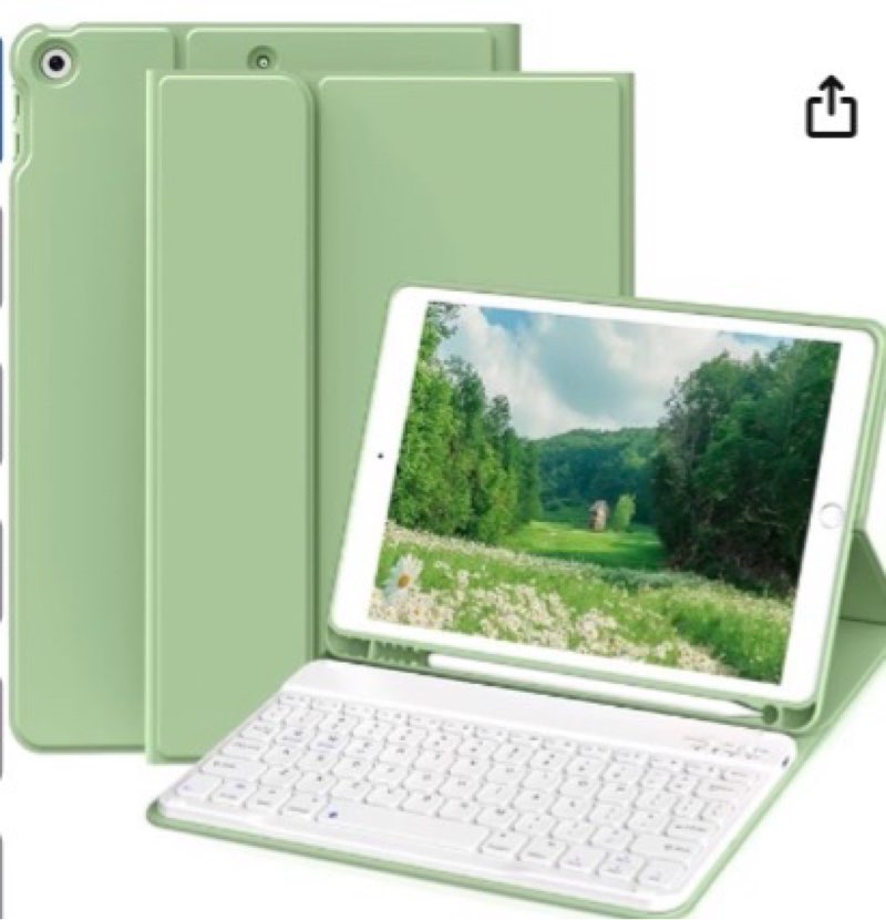 KVTVOU Keyboard Case for iPad 9th Generation 10.2 Inch with Pencil Holder, Slim Magnetic Detachable 