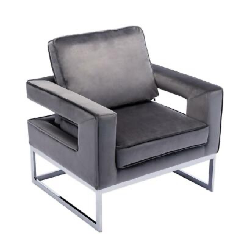 Velvet Armchair Upholstered Club Barrel Chair Modern Accent Chair ...