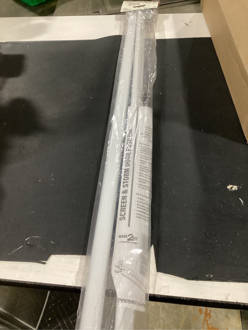 Condition photo showing As Is for (incomplete) prime-line k 5167 36 in. l steel reinforced white vinyl push bar for hinged swinging screen doors (single pack)