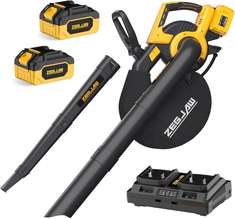 cordless leaf blower & vacuum, 3-in-1 leaf vacuum mulcher with bag, 40v 330cfm b