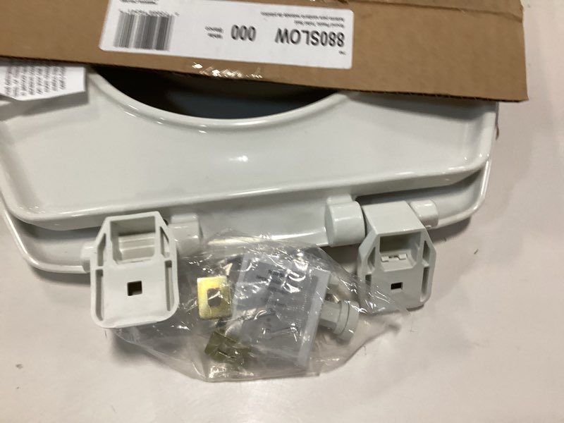 Condition photo showing As Is for Bemis 1500EC 390 Lift-Off Wood Elongated Toilet Seat, Cotton White (Pack of 1)