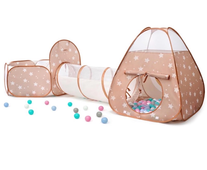 3 in 1 kids play tent with tunnel, pop up play tent with ball pits for toddlers and playhouse kids i
