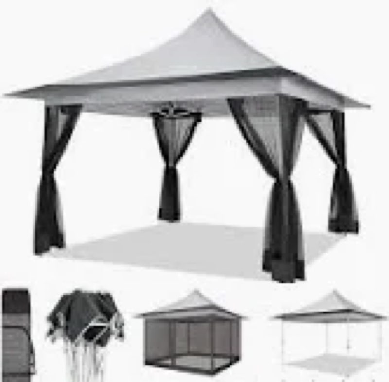 12x12 Pop Up Gazebo Canopy Tent, Outdoor Gazebo on Clearance with Mosquito Netting