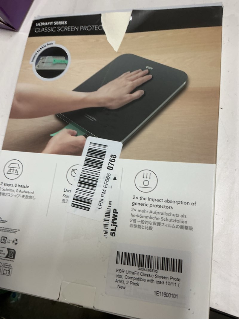 Condition photo showing Good Condition for ESR 2 Pack Screen Protector for iPad A16 11th/10th Generation (11 Inch/10.9, 2025/2022), 9H Tempered Glass Film with UltraFit Tray, Apple Pencil Support, Scratch Resistant, HD Clarity, Bubble Free