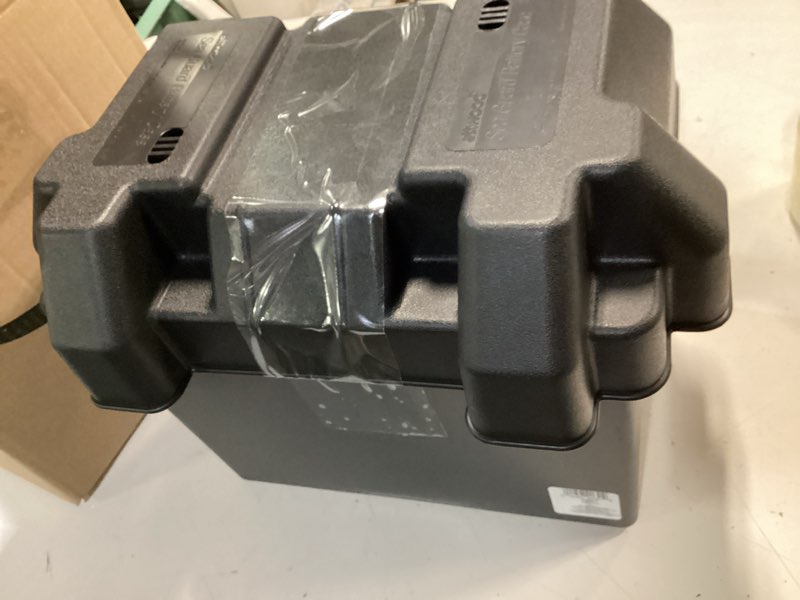 Condition photo showing Good Condition for attwood 9065-1 standard vented battery box with mounting strap, fits group 24 series batteries, black powerguard 24 - vented