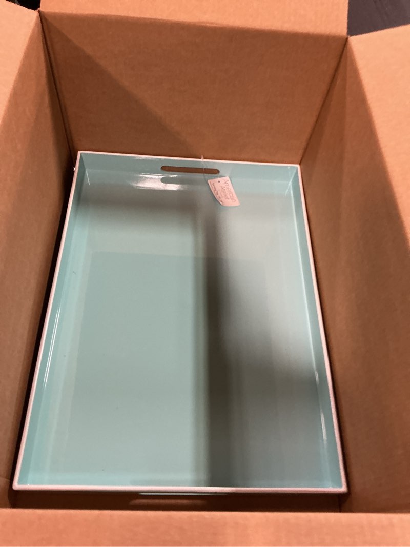 Condition photo showing Good Condition for American Atelier Carry 14 x 19 inches Rectangular Tray with Handle, 14 x 19 inch, Teal, (1270065)