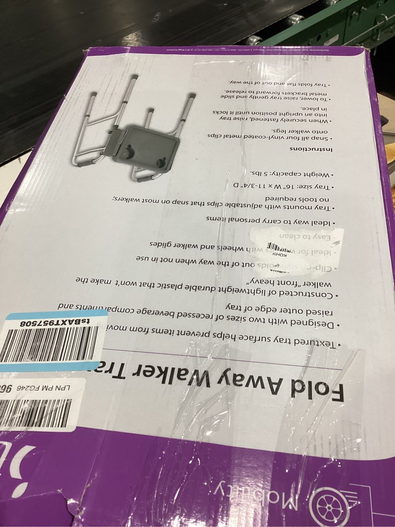 Condition photo showing Good Condition for DMI Walker Tray, Rollator Tray, Mobility and Walker Accessory Tray Table Fits Most Standard Walkers, Folding with Two Cup Holders and Tool Free Assembly, 16 x 11.8 inch Gray 1 Count (Pack of 1)