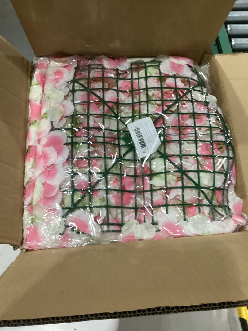 Pink Floral Wall Backdrop: 3D Silk Flower Panel 3.75ft x 7.5ft Artificial Hydrangea for Wedding Part