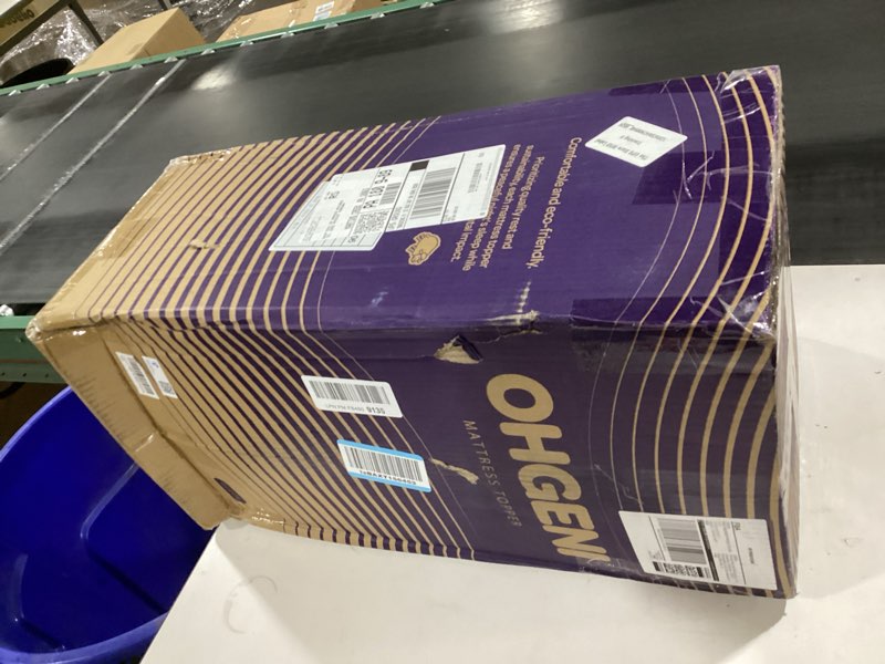 Condition photo showing Good Condition for OhGeni 3 Inch Cooling Queen Size Gel Memory Foam Mattress Topper Pad, Soft Washable Bed Cover with Anti-Slip Base &Zipper,Fits 6"-19" Mattresses with Straps,Extra Comfort for Sleep & Back Pain Relief