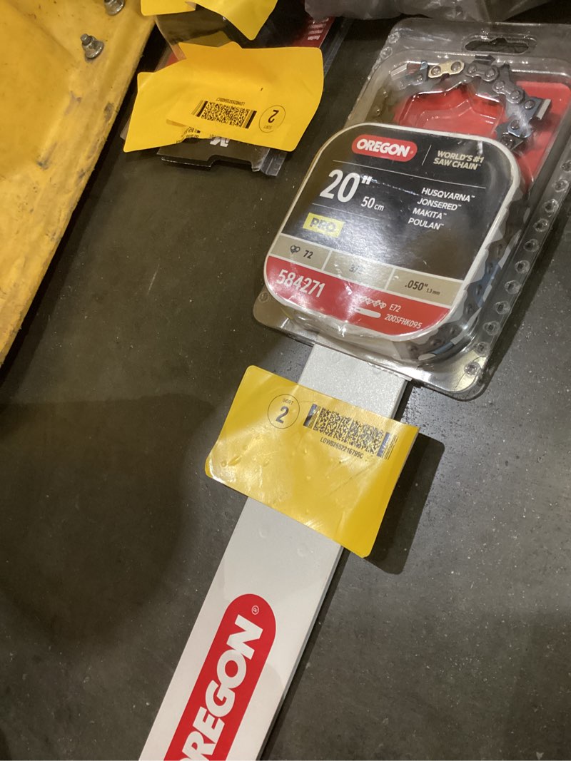 Condition photo showing As Is for oregon e72 72 link replacement chainsaw chain for 20-in , 0.05-in gauge , 3/8-in pitch