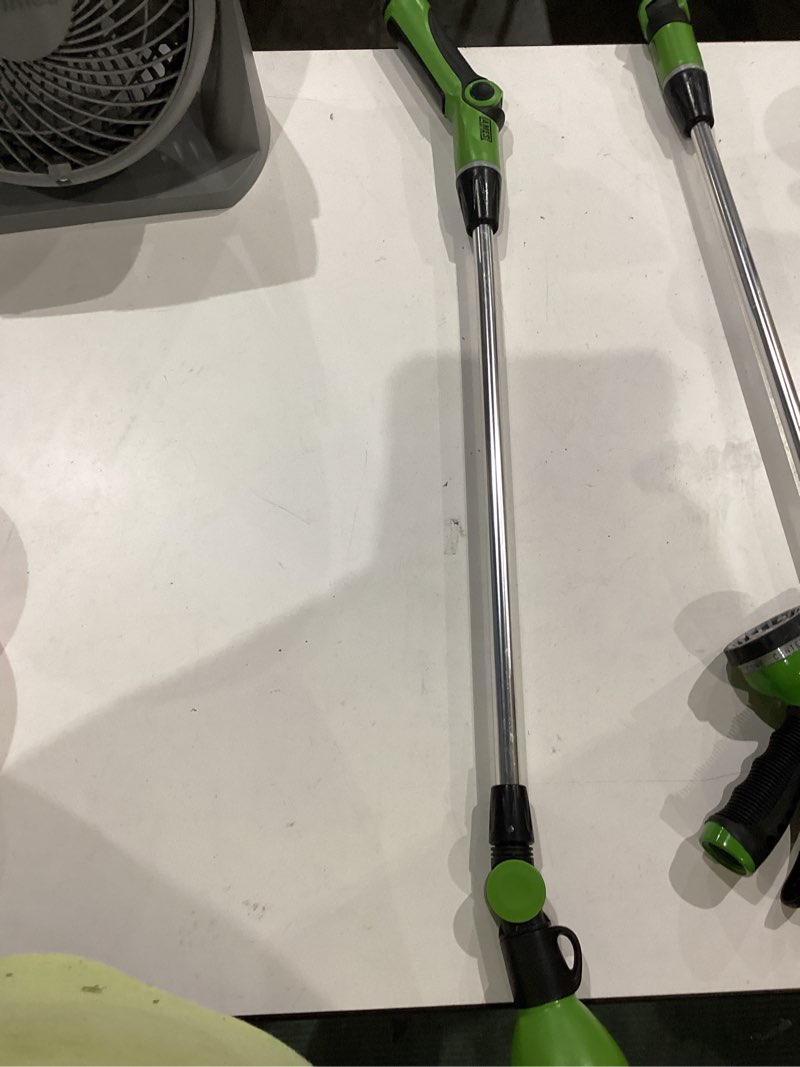 Condition photo showing As Is for rotating watering wand garden hose nozzle shower sprayer