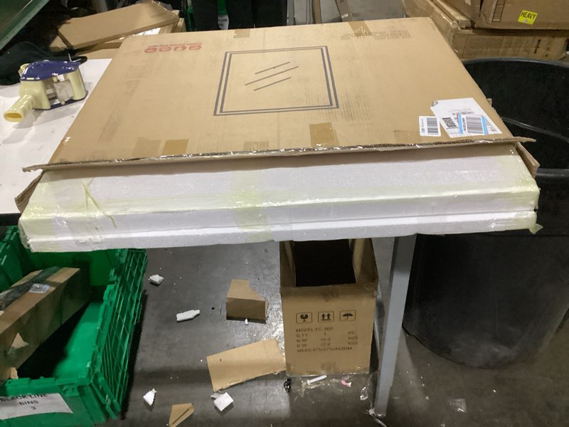 Condition photo showing As Is for Rattan Wall Mirror,24"x32" Boho Rectangle Bathroom Mirror, Decorative Handmade Wooden Frame Wicker Mirrors for Nursery Bedroom Living Room Entryway Home Decor Nature