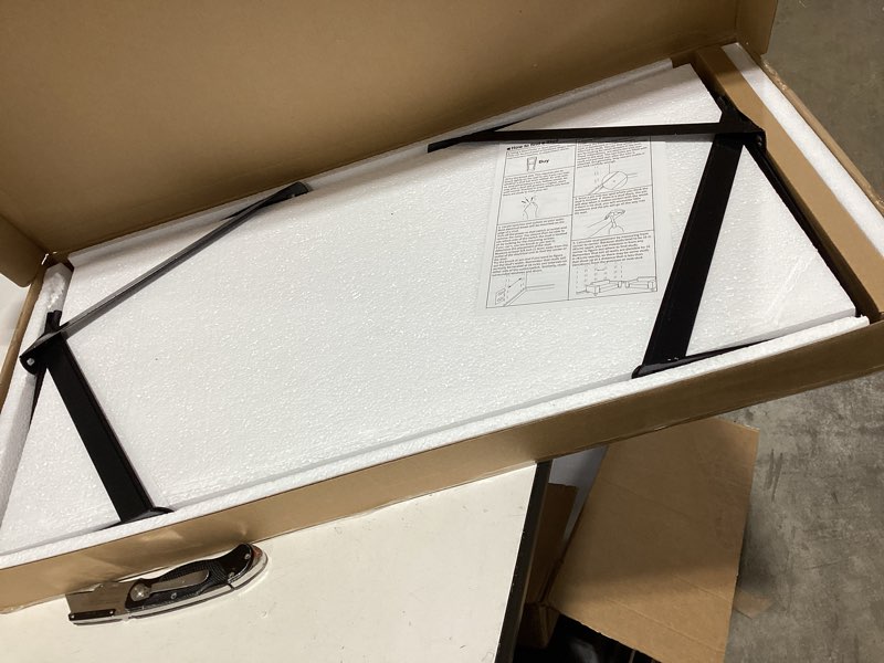 Condition photo showing New/Like New for heimlove 24" w x 12" d wall shelves for books, 12 inch deep floating shelves set of 3, wide floating bookshelf with metal bracket for living room, kitchen, office, bedroom and decor storage - white white with metal bracket 3 24wx12dx5.8h
