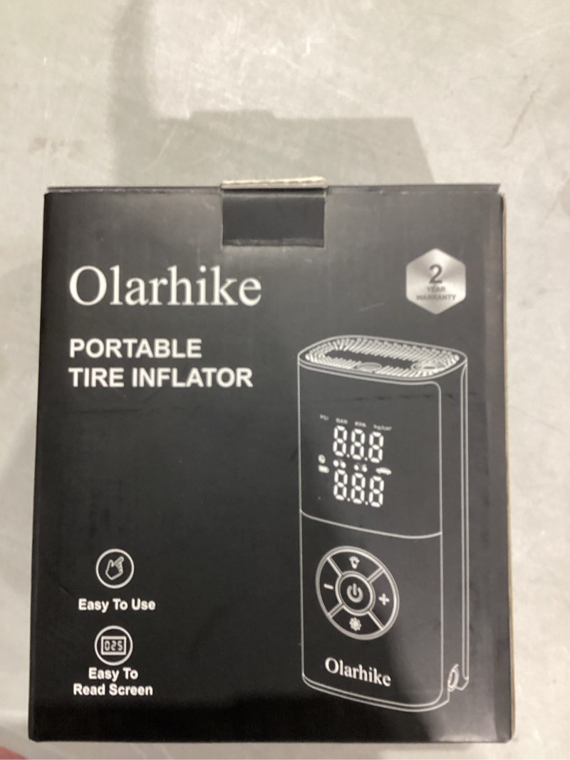Condition photo showing Good Condition for OlarHike Tire Inflator Portable Air Compressor, Smart Dual Hose System, 160PSI Auto Air Pump for Car Tires, Bike,Bicycle, Motorcycles,Electric Pump with LED Light & Digital Pressure Gauge 5200mAh Elite (Bike&Car) Blue