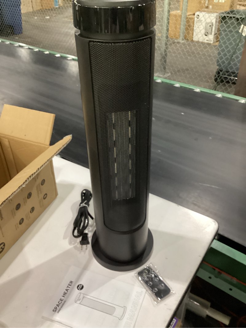 Condition photo showing New/Like New for flanur space heaters for indoor use large room, 1500w portable electric heater with remote, 5 modes, safety protection & child lock, 12h timer, oscillation heater for bedroom home office black 1pack