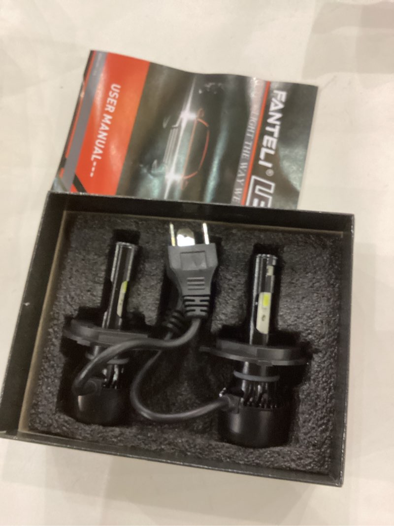 Condition photo showing Good Condition for 2x H4 LED Bulb, 40000LM 900% Brighter 1:1 Size LED Lights, No Adapter Required, 9003 Bulb 6500K Cool White IP68 Waterproof, License Plate Lights H4/9003