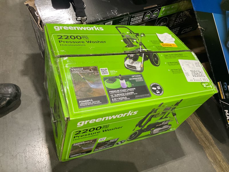 greenworks 2200-psi 1.2-gpm cold water electric pressure washer with 4 spray tips