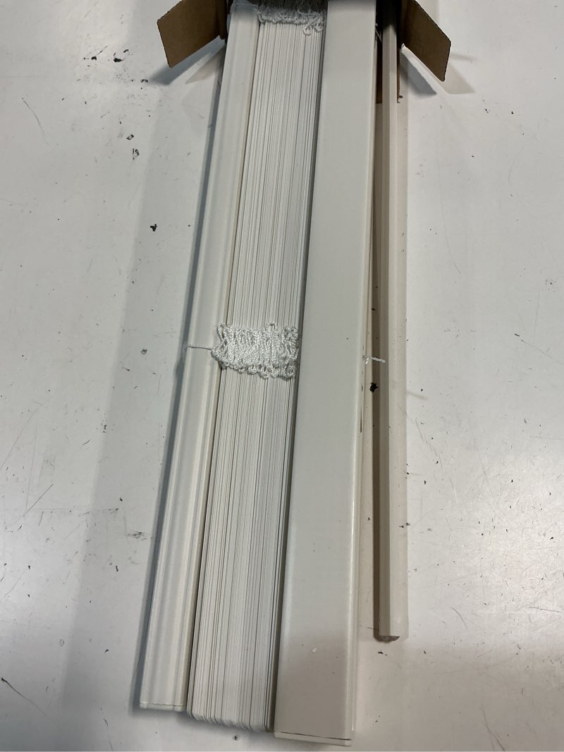 Condition photo showing Good Condition for mainstays cordless 1" vinyl light filtering blinds, white, 30" width x 64" length