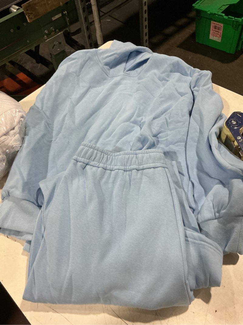 Condition photo showing Good Condition for prettygarden womens sweatsuits 2 piece set 2026 casual winter long sleeve hoodie loose wide leg sweatpants fall tracksuit light blue medium