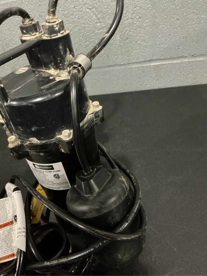 Condition photo showing As Is for utilitech 1/2-hp 115 -volt 55-gpm aluminum submersible sump pump