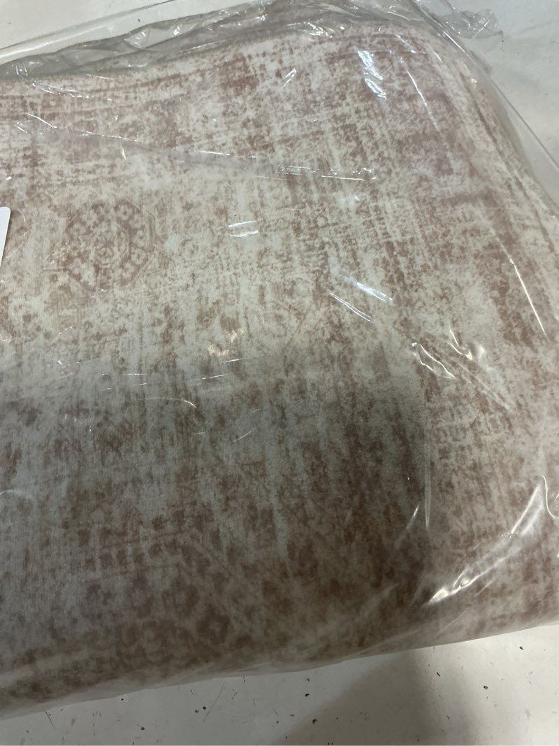 Condition photo showing Good Condition for rug runners for hallways non slip - 2x8 runner rug for bedroom, washable runner with rubber backing, soft low-pile carpet for kitchen, laundry, bathroom (2'x8', beige/ivory) beige/ivory 2' x 8' (runner)