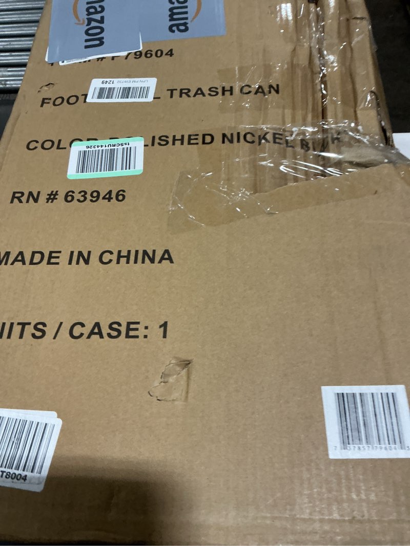 Condition photo showing Good Condition for SIMPLI-Magic 13.2 Gallon (50L) Step Trash Can – Kitchen Garbage Can with Slow-Close Lid – Odor Control, Hands-Free, Easy to Clean, Brushed Stainless Steel Black Gun Metal