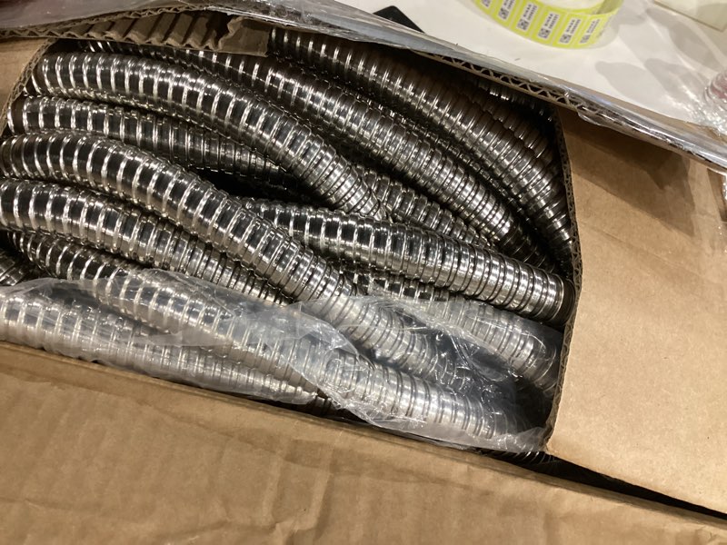 Condition photo showing As Is for VEVOR Garden Hose Metal 150 ft, Rust Proof Stainless Steel Water Hose, Heavy Duty Backyard Hose with 10 Function Nozzle, No-Kink & Flexible Water Pipe, Lightweight Metal Hose for Yard, Outdoor 150 ft with 10 Function Spray Nozzle