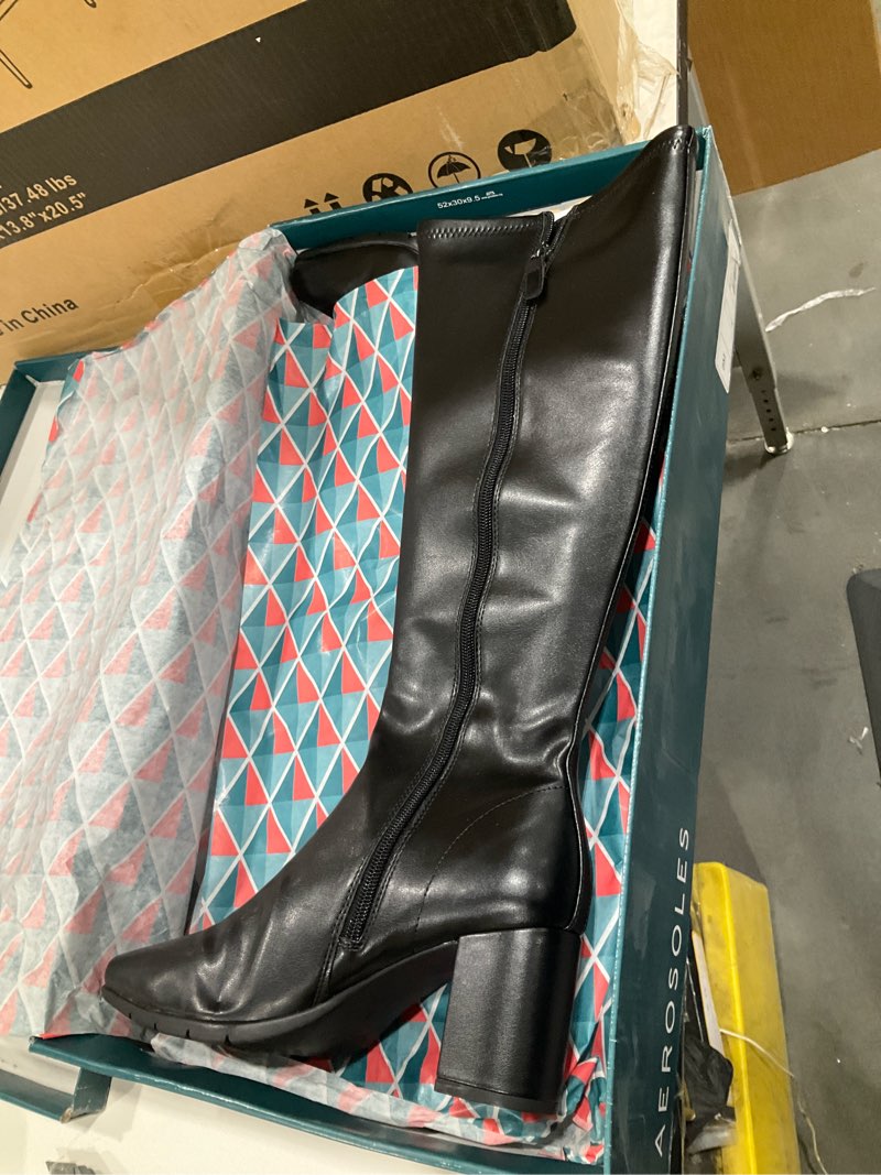 Condition photo showing Good Condition for aerosoles women's micah knee high boots 8 black stretch